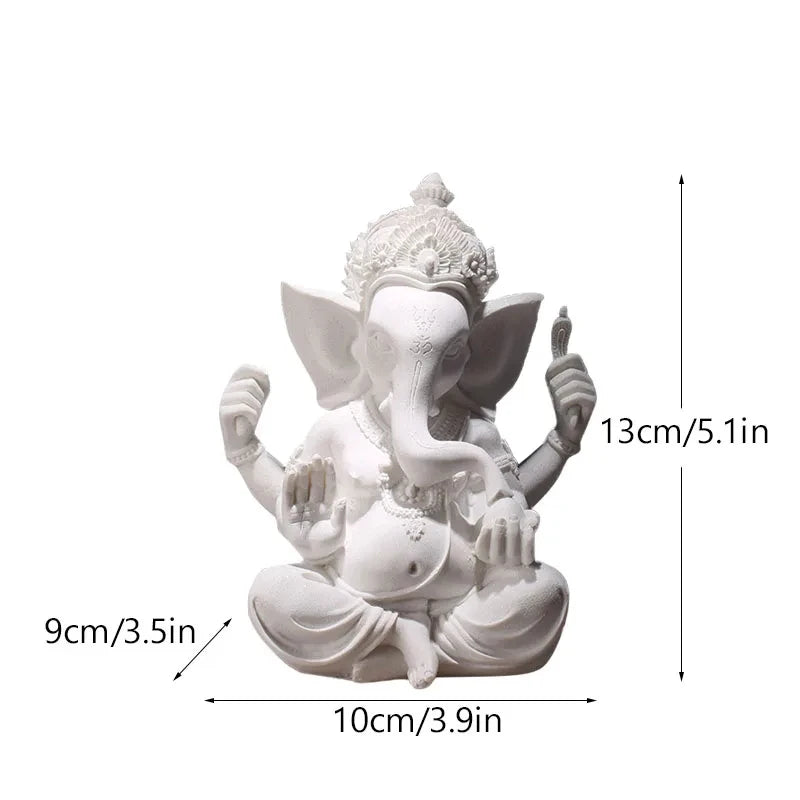 Vilead Sandstone Indian Ganesha Elephant God Statue Religious Hindu Fengshui Buddha Sculpture Shop Office Home Decoration Crafts