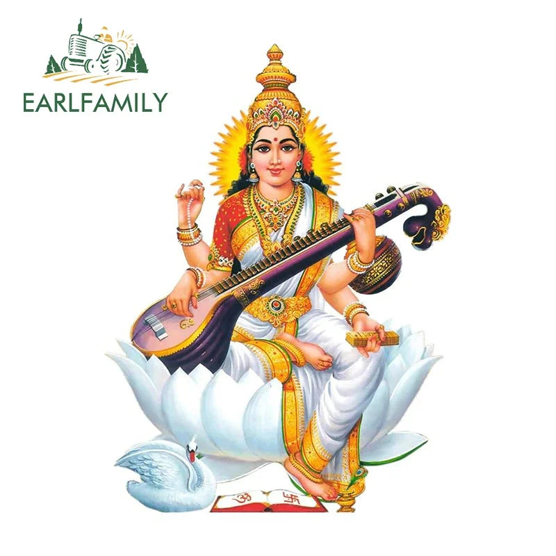 EARLFAMILY 13cm  for Ganesha Car Stickers Waterproof Sunscreen Suitcase Vinyl Material Motorcycle Helmet Fine Decal for Vehicle