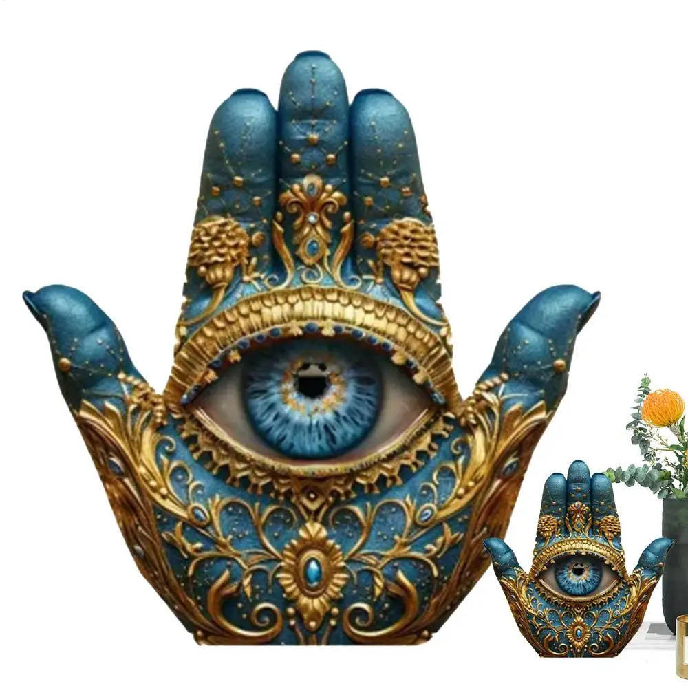 new Evil Eye Palm Sculpture Evil Eye Hands Decorative Sculpture Home Decor Statue Figurine Ornament for Bookshelf Desk Mantel