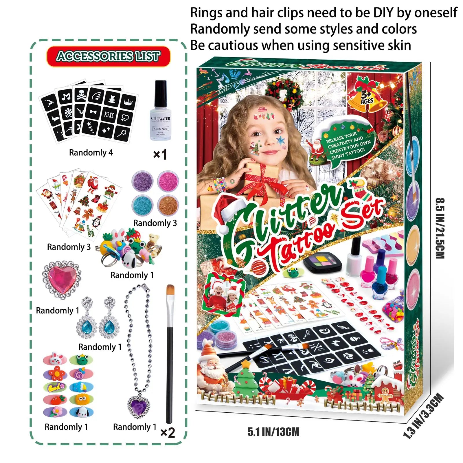 Christmas Diy Makeup And Armor Set For Children, Cosmetics, Beads, Hairpins, Necklaces, Jewelry, Cartoon Toys, Gifts