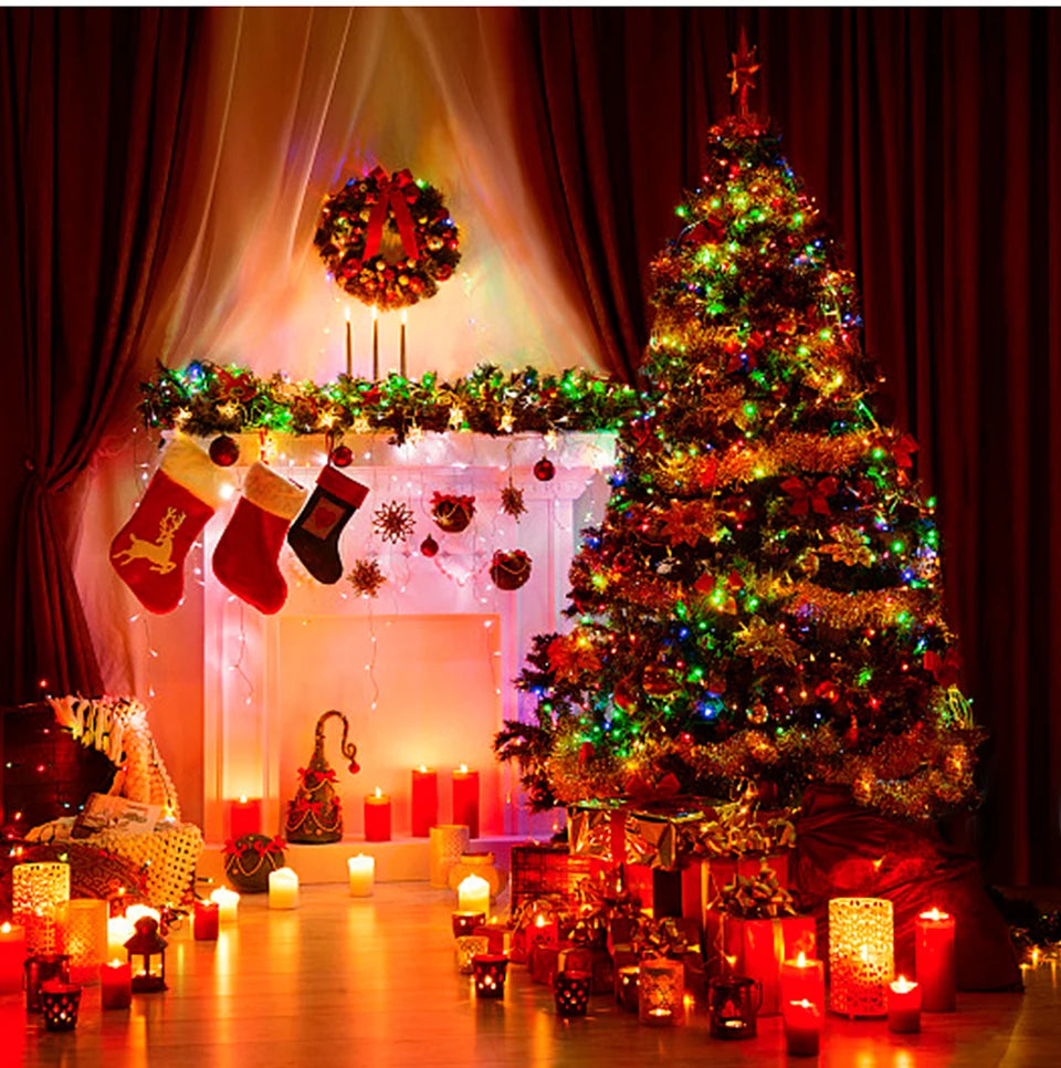 Decorative Led String Christmas Lights Outdoor 100M 50M Fairy Light 8 Mode Garland Lights Wedding Party Holiday Lights 220V EU