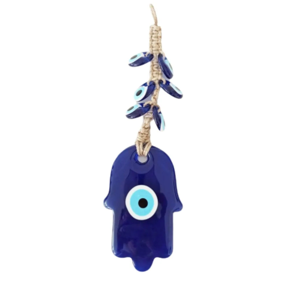 Handwoven Turkish Evil Eye Car Interior Decoration Wall Hanging Decor Unique European Style Fatima Blue Eye Decorative Ornament