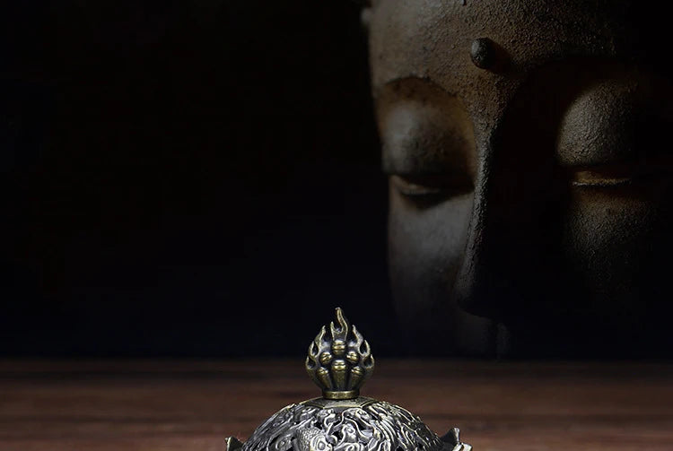 Copper Tower Incense Burner Sandalwood Incense Burner Lotus Incense Burner Incense Plug Ornaments Buddhist Temple Home Interior