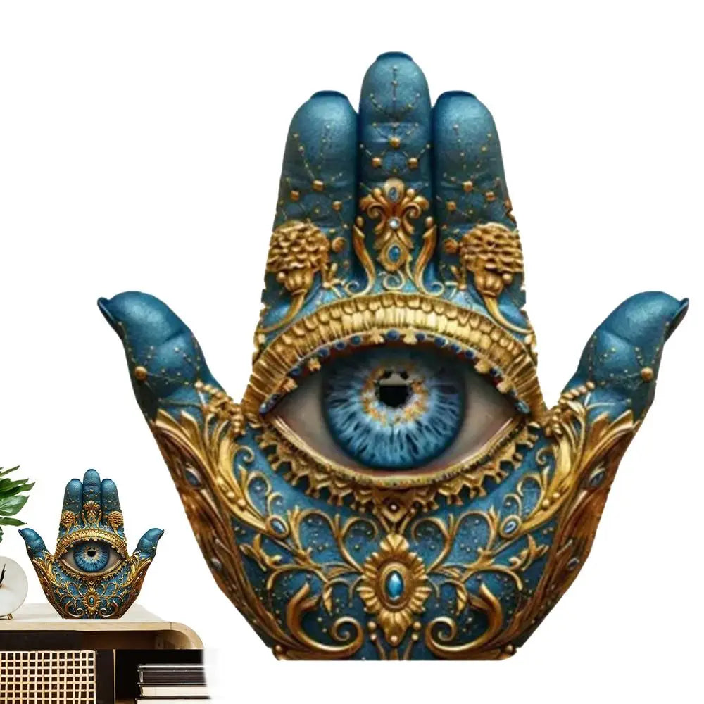 new Evil Eye Palm Sculpture Evil Eye Hands Decorative Sculpture Home Decor Statue Figurine Ornament for Bookshelf Desk Mantel