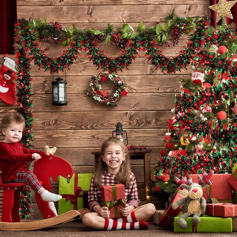 2M Merry Christmas Decorations Strip Ribbon Christmas Tree Ornament Bears Gingerbread People Snowmen New Year Supplies Red Green