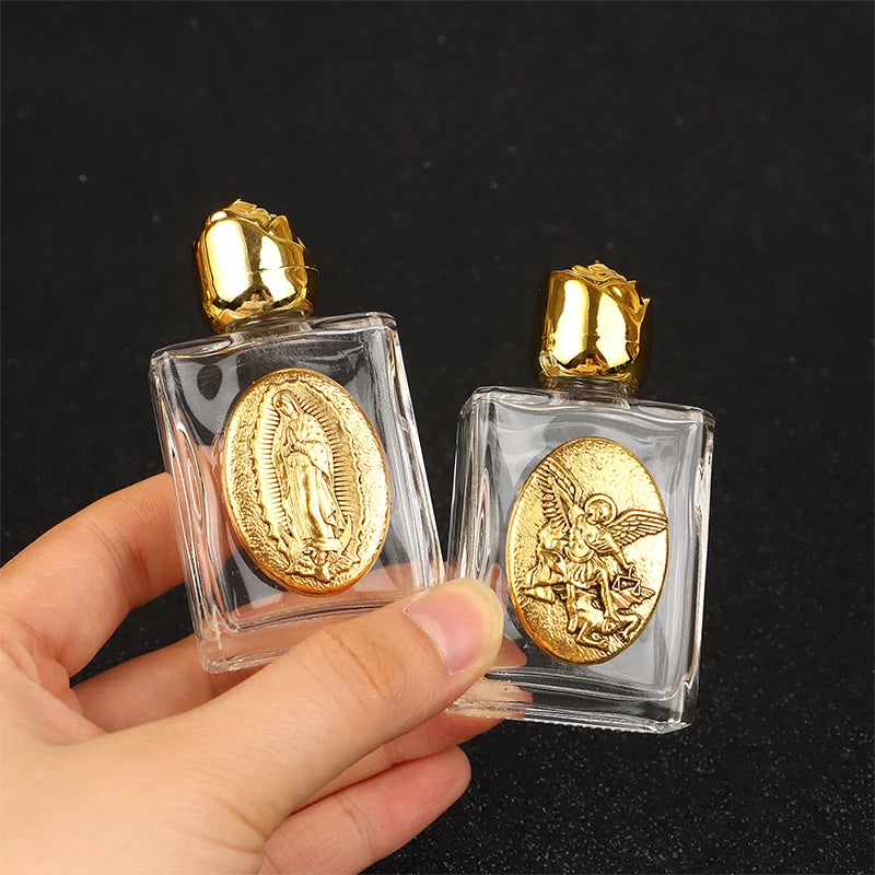 11 Types Of Glass Holy Water Jesus Bottle Religious Cross Bottle Christian Virgin Sculpture Bottle Refillable Holy Water Bottle