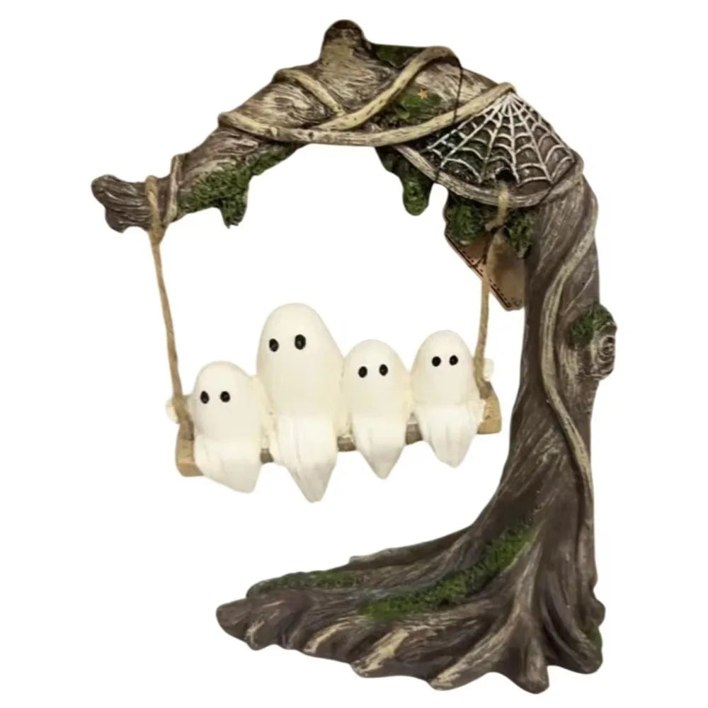 Halloween Themed Halloween Swing Ghost Ornament Handicraft Model Spooky Ghosts Decor Collectible Statue