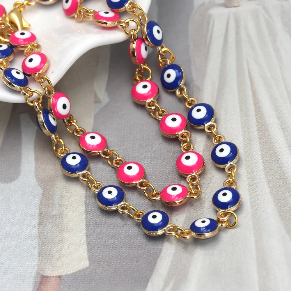 EVIL EYE Adjustable Alloy Foot Chain Women Anklet Drop Oil Turkish Evil Eye Anklet tobilleras mujer תכשיטים chaine de cheville