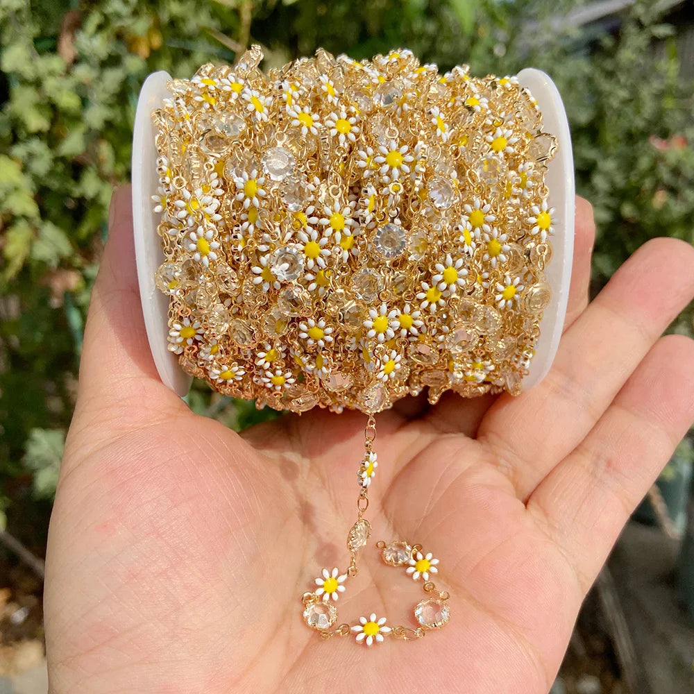 Colorful Evil Eye Beads Chains Stainless Steel Link Pearl Beaded Chains Turkey Eye Link Chain for Necklace Making Jewelry DIY