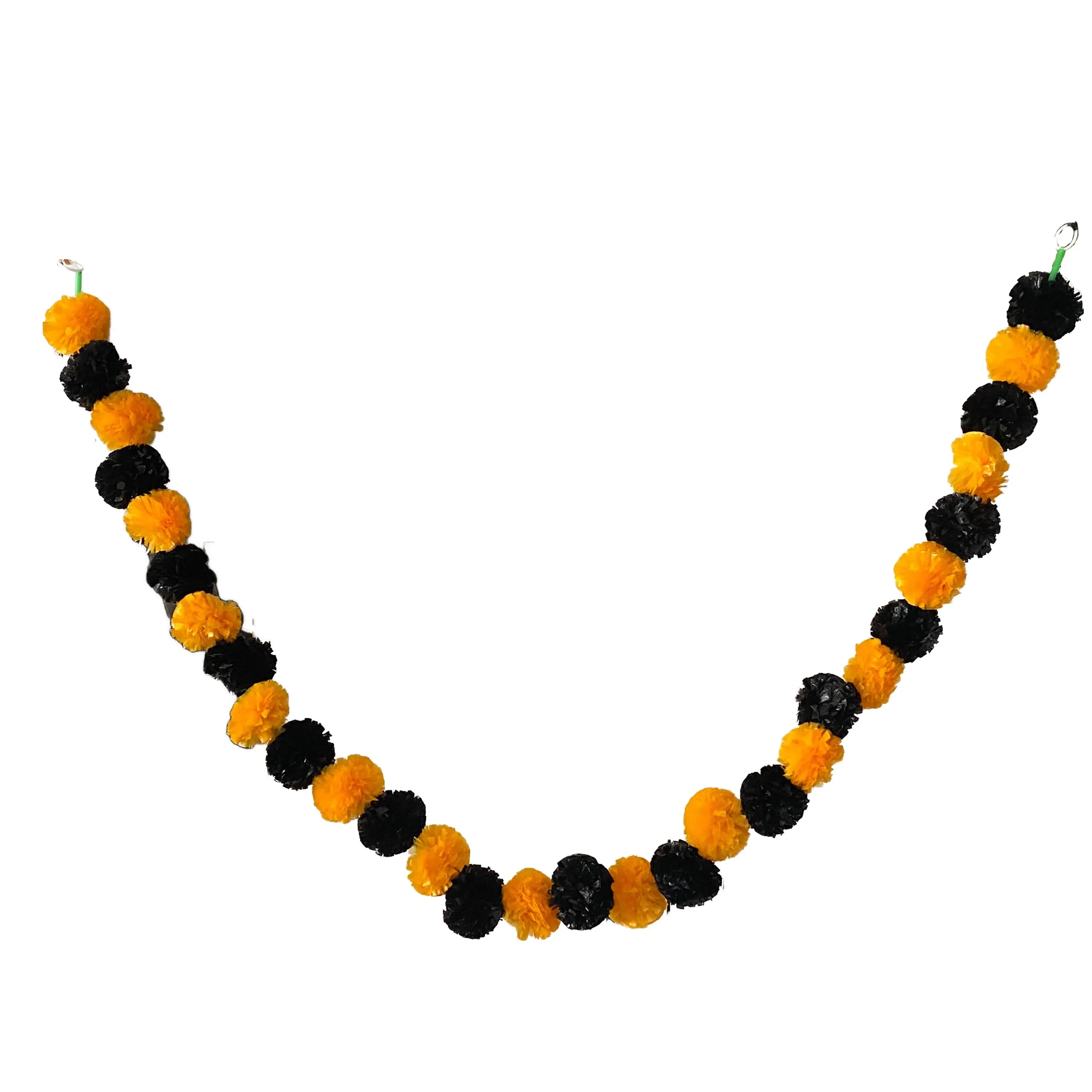 2 Pcs Marigold Flower Garland with бо Flowers for Diwali Mexican Dia de los Muertos DIY Wreath Day of The Dead Decor Party