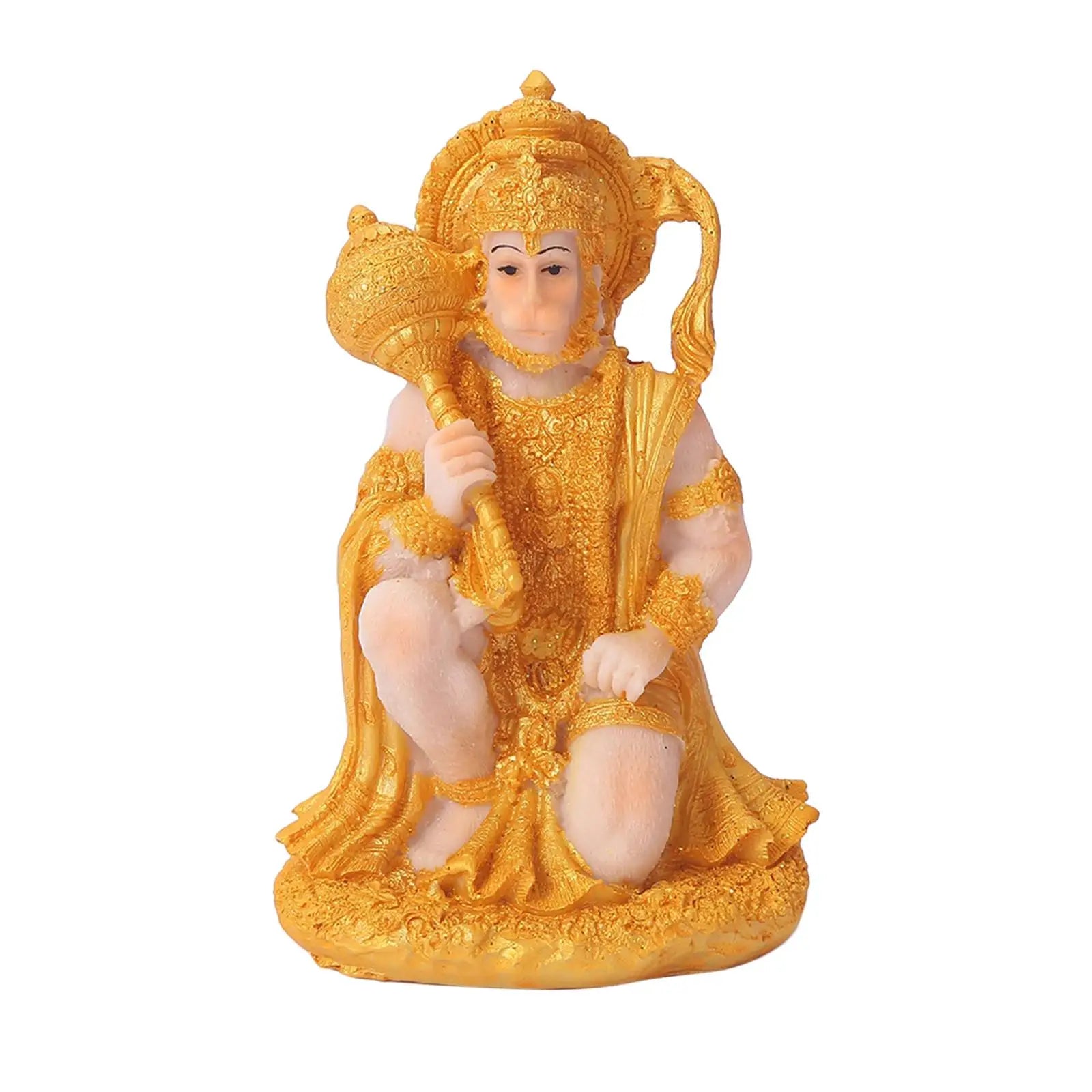 Hindu Monkey God Buddha Statues Hanuman Figurine Handcrafted Sculpture for Tabletop Meditation Temple Meditation Decoration