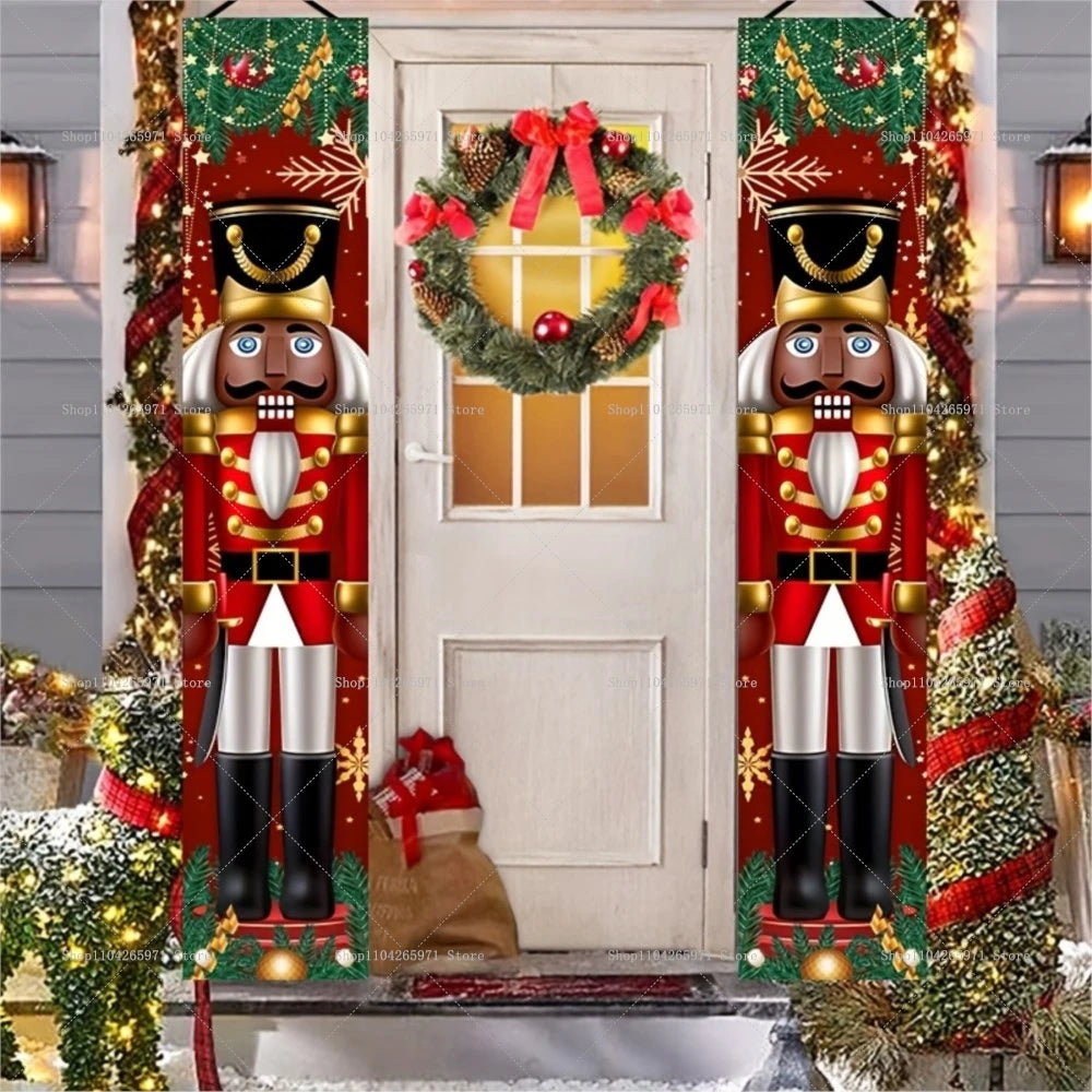 Christmas Hanging Door Nutcracker Soldier Happy Home 2025 Christmas Door Decoration Navidad Notal Noel Ornaments 2026 New