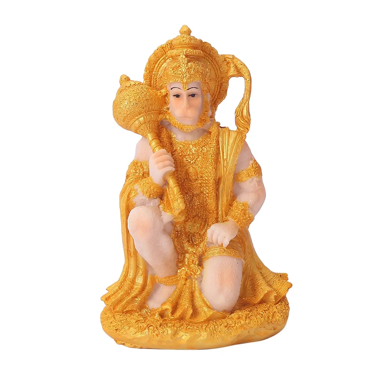 Hindu Monkey God Buddha Statues Hanuman Figurine Handcrafted Sculpture for Tabletop Meditation Temple Meditation Decoration