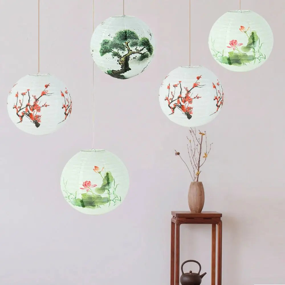 Hanfu matching Mid-autumn Festival National Day Toys Gifts Home Decoration Flower Lantern Round Lamp Lampshade Paper Lantern