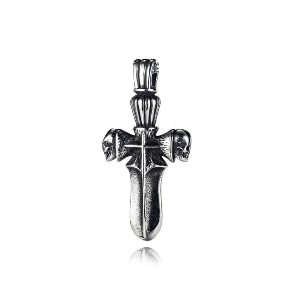 Gothic Hip Hop Skull Pendant Necklaces For Men Stainless Steel Punk Fashion Skeleton Necklace Halloween Jewelry Gifts Wholesale