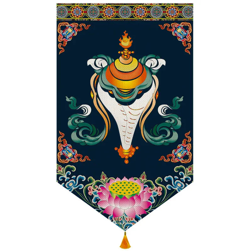 Wholesale Buddhist supplies # HOME Temple altar Wall decor Auspicious blessing Kalachakra Hanging decoration painting Ornament