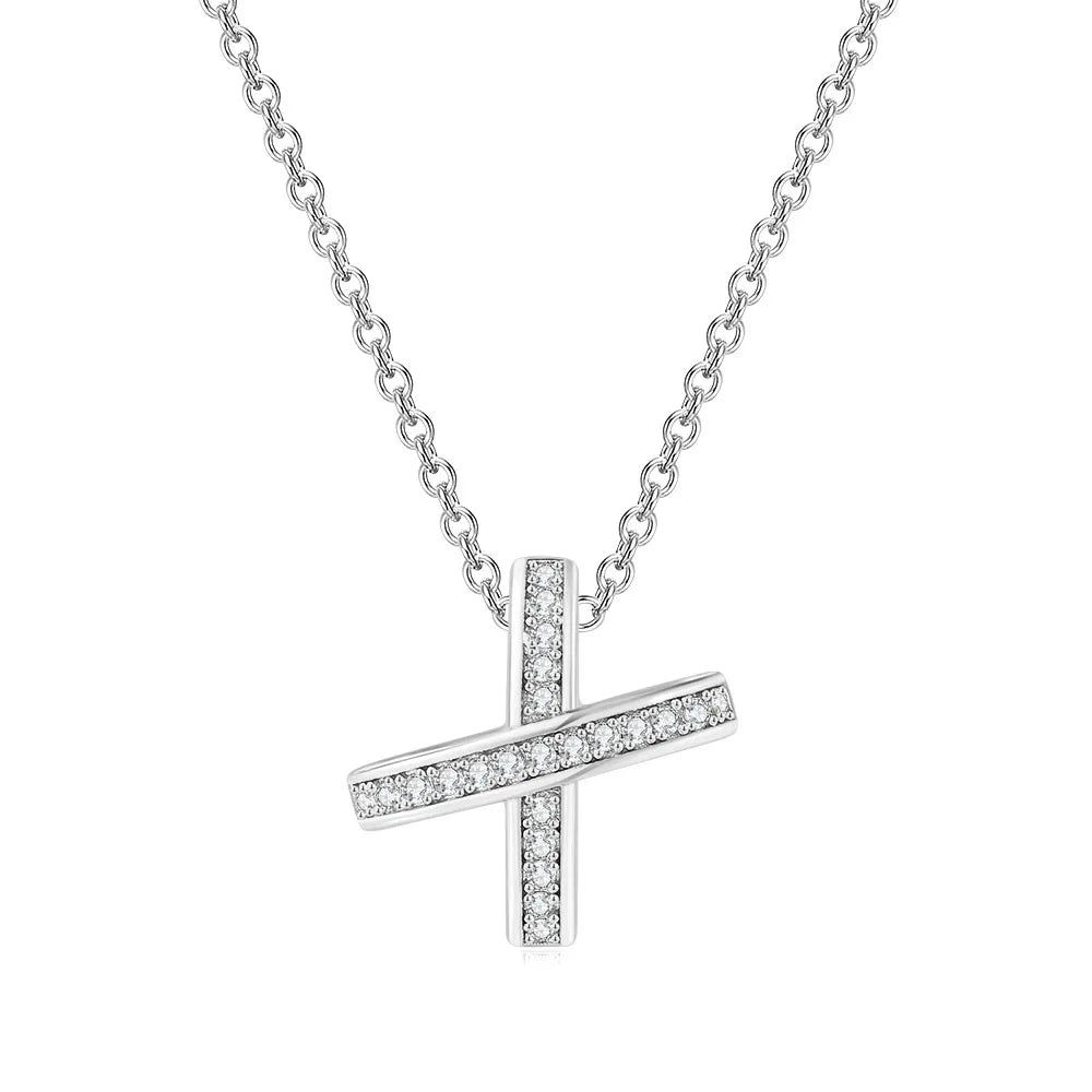 X Cross Pendants Necklace for Women Aesthetic Crosses Rose Gold Color Choker Chain on Neck Collar Necklace Fashion Jewelry N205
