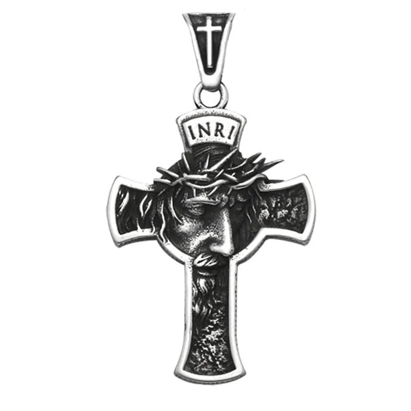 Retro Christian Jesus Cross Trend Classic Pendant Women 316L Stainless Steel Men's Crisscross Necklaces Jewelry Gifts Wholesale