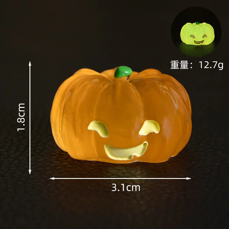 8PCS Halloween Ghost Simulation Small Pumpkin Ornament Home Desktop Living Room Micro Landscape Ornament Resin Diy Crafts 2025