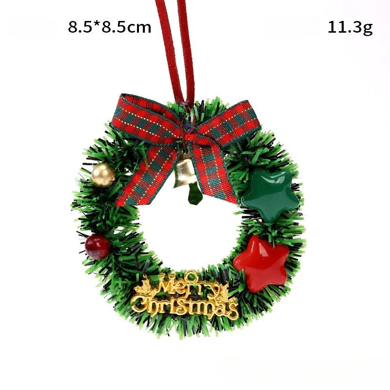 Christmas decoration car ornaments bells, Christmas tree decorations, atmosphere window layout, pendant mini wreaths