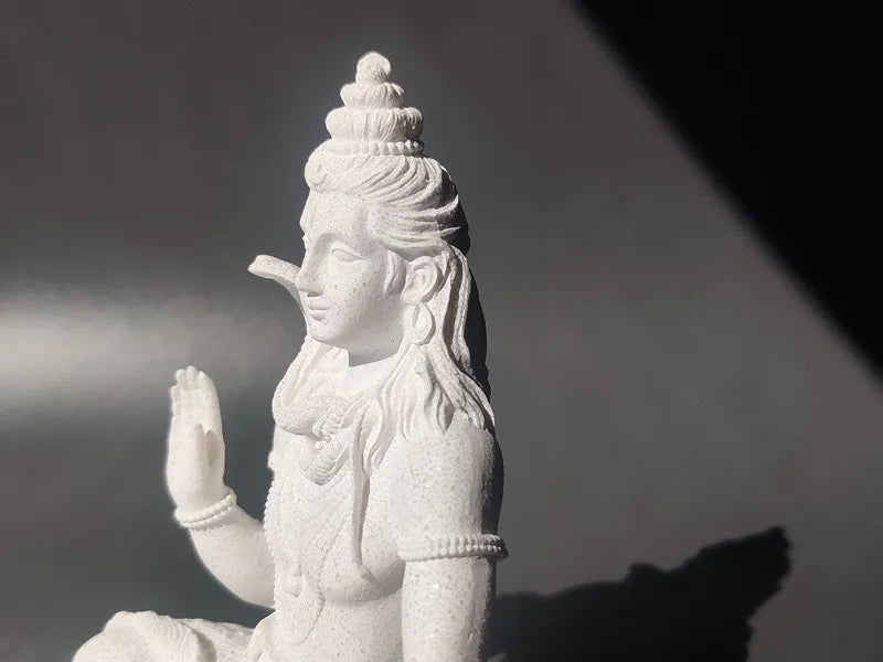 Vilead 13cm Sandstone Shiva Statue Yoga Figurine Ornament Zen Meditation Buddha Decor India Religion Feng Shui Craft Home Living