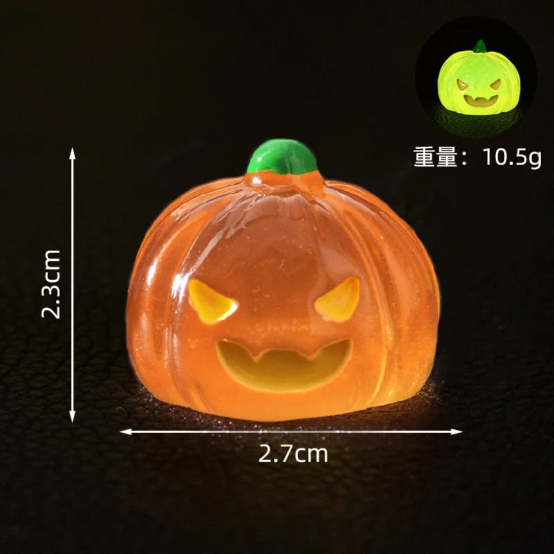 8PCS Halloween Ghost Simulation Small Pumpkin Ornament Home Desktop Living Room Micro Landscape Ornament Resin Diy Crafts 2025