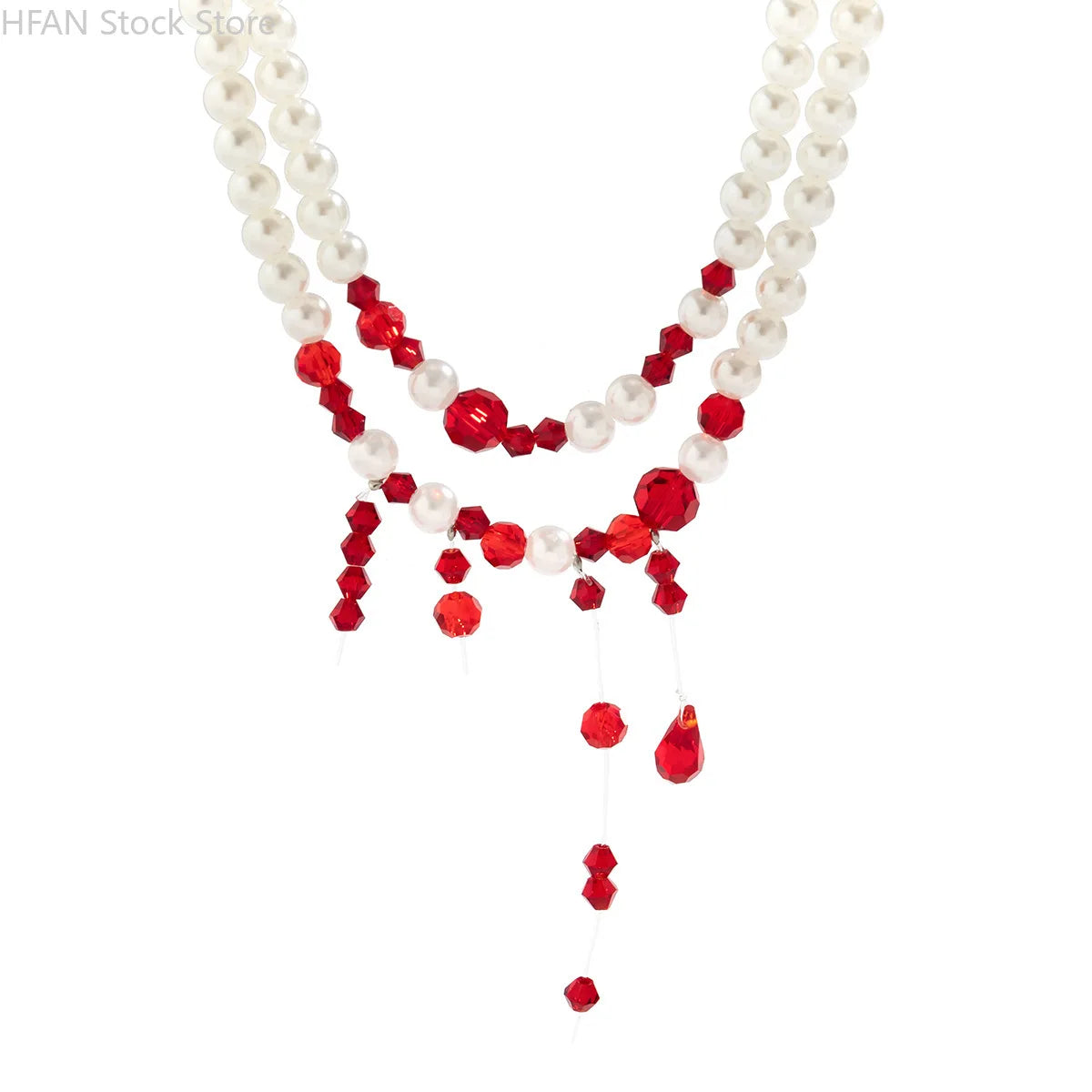 Necklace Dripping Blood Imitation Pearls Womens Necklace Halloween Choker Gothic Style Pearls Creative Tassel Choker Necklace