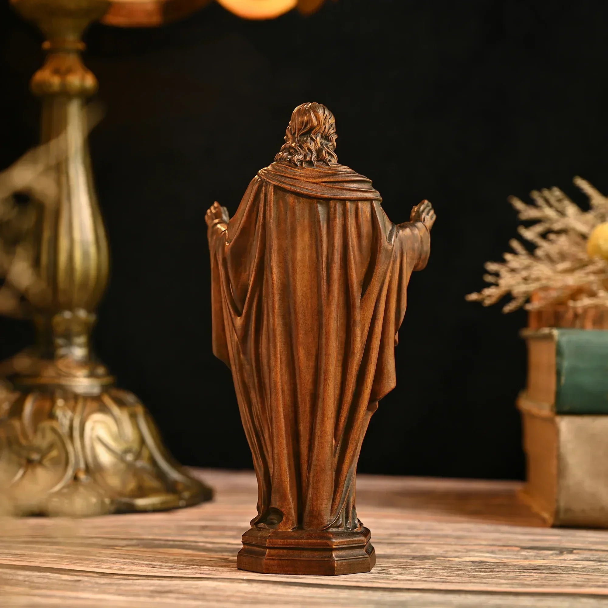 High Quality Cross-Border Handmade Solid Wood Carving Handicrafts Jesus Sacred Statue