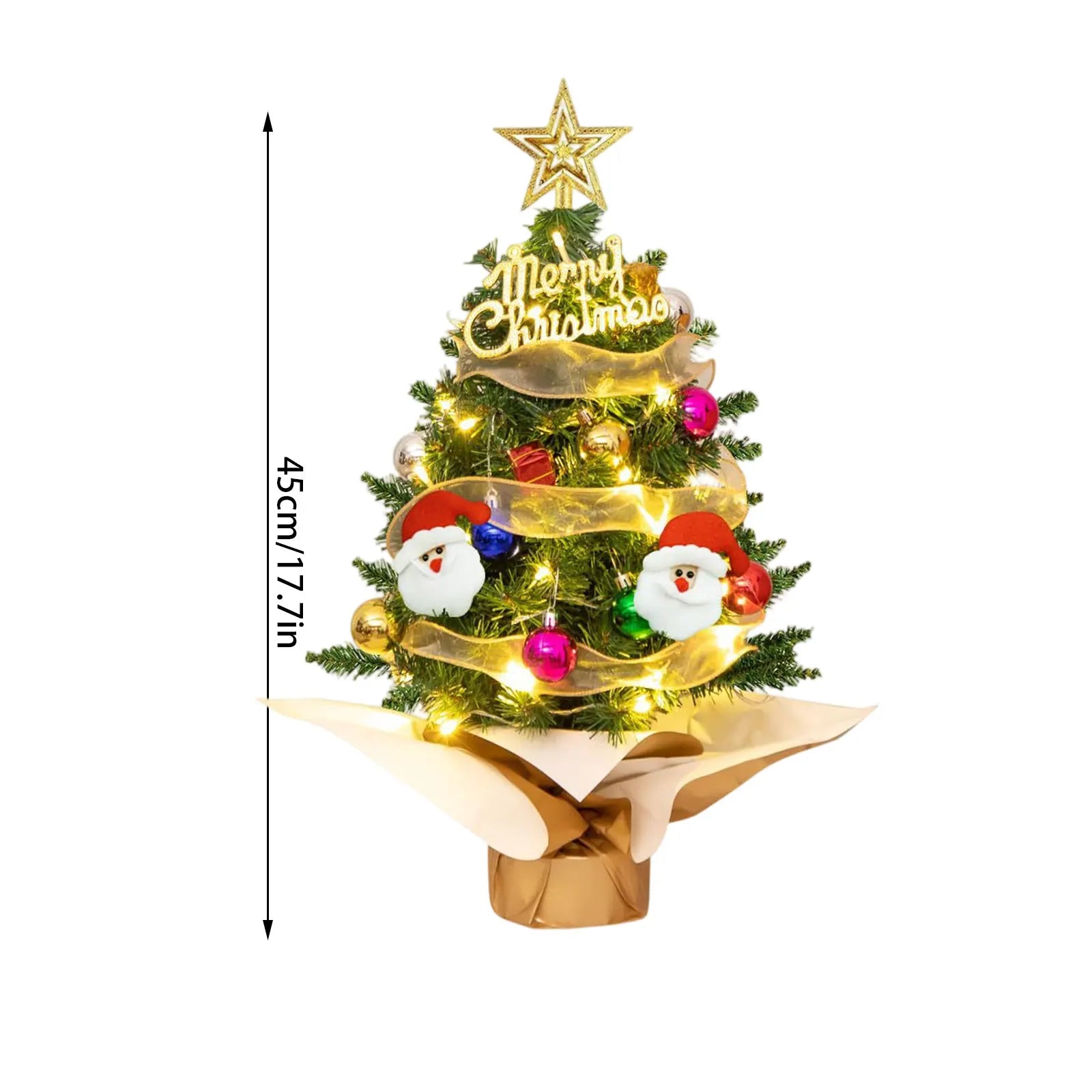 Christmas Tree Set Christmas Decor With Lights Desktop Mini Christmas Tree Ornaments New Year Party Decoration Gift Navidad