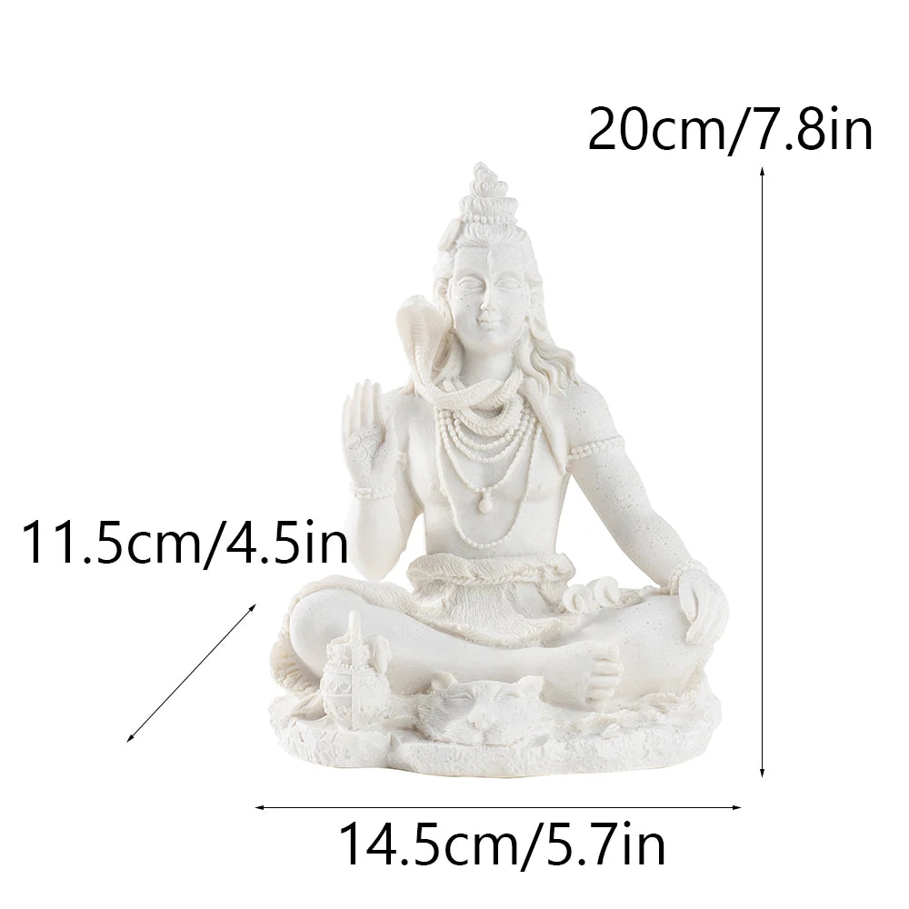 Vilead 13cm Sandstone Shiva Statue Yoga Figurine Ornament Zen Meditation Buddha Decor India Religion Feng Shui Craft Home Living