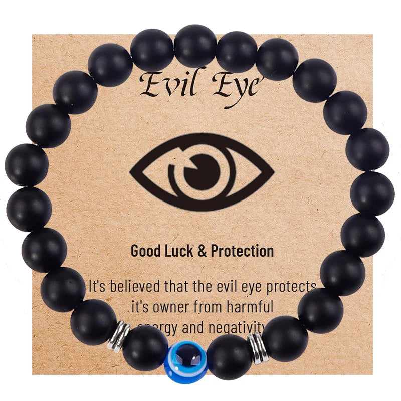 Evil Eye Bracelet for Men 8mm Tigers Eye Stone Bracelet Protection Bracelet Natural Stone Bracelet Bring Luck  Jewelry Gifts