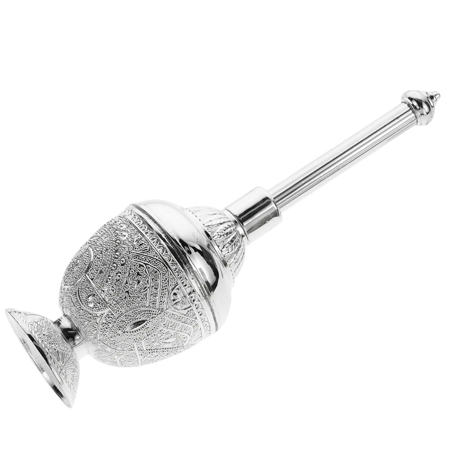 Electroplated Holy Water Bottle Decorative Glass Zinc Alloy Empty Container For Vases Home Decor Catholic Oil Container