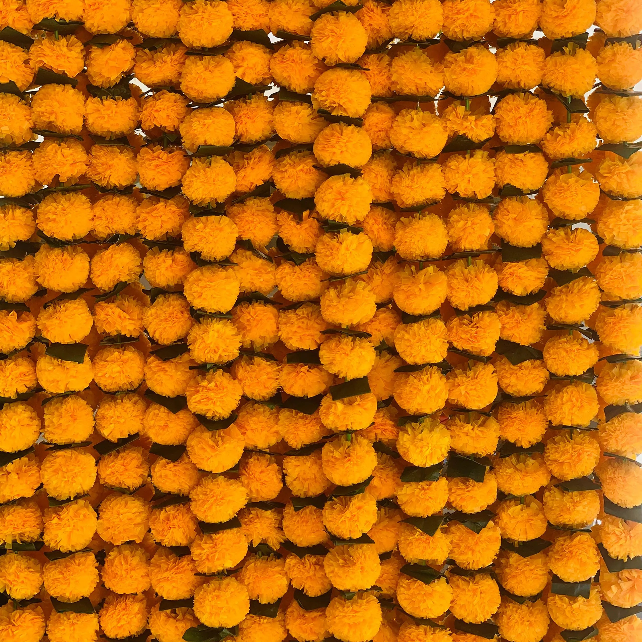 5-100PCS Marigold Flower Garlands for Decoration Artificial Flowers Diwali Indian Décor Pooja Day of The Dead Mexican Party