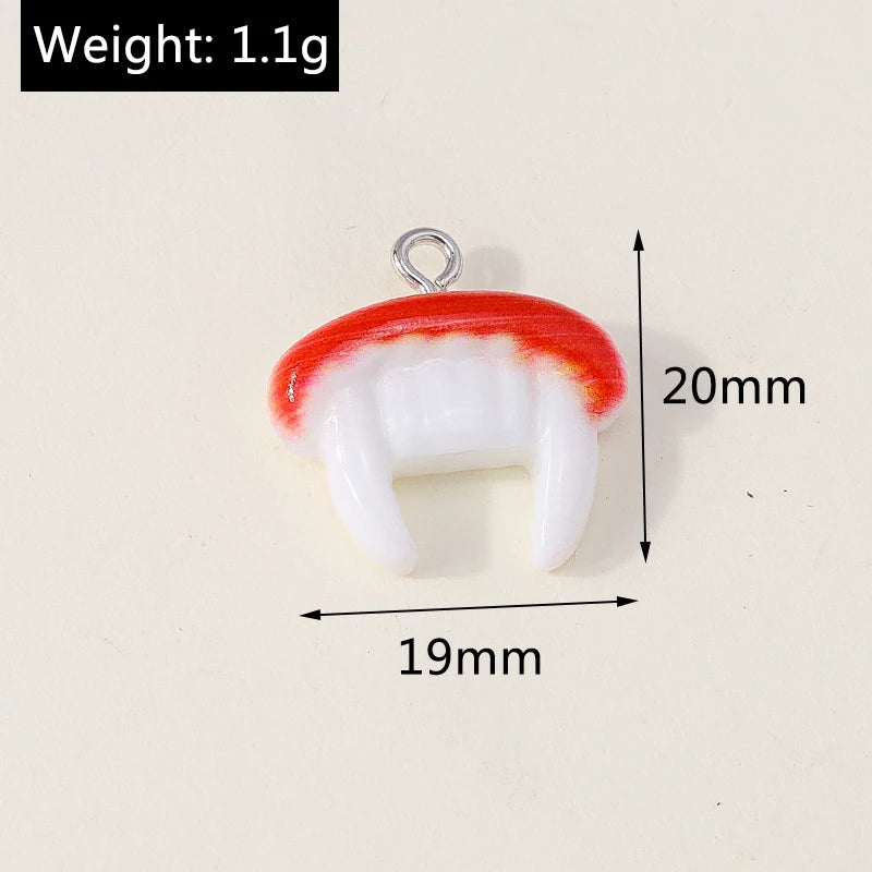 Leslie 10Pcs New Resin Halloween Charms Kawaii Cat Spider Castle Ghost Pumpkin Charms Pendants Decor DIY Earring Jewelry Making