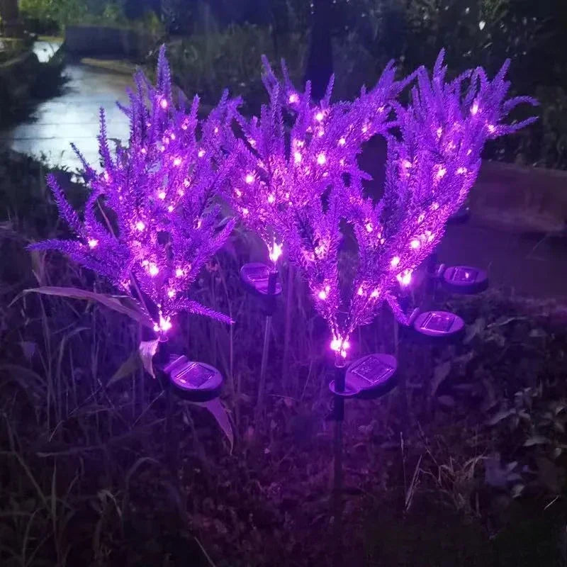 2025 New Purple Lavender Flower Solar Garden Lights Outdoor Decorative Lawn Lamp for Patio Yard Decor