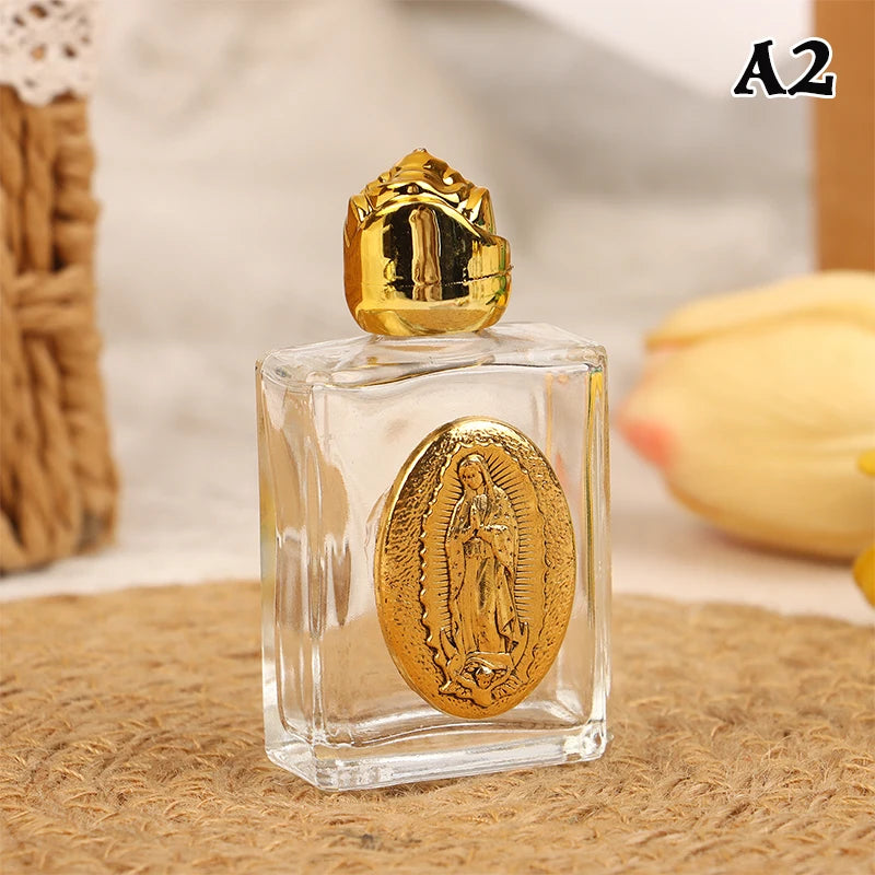 11 Types Of Glass Holy Water Jesus Bottle Religious Cross Bottle Christian Virgin Sculpture Bottle Refillable Holy Water Bottle