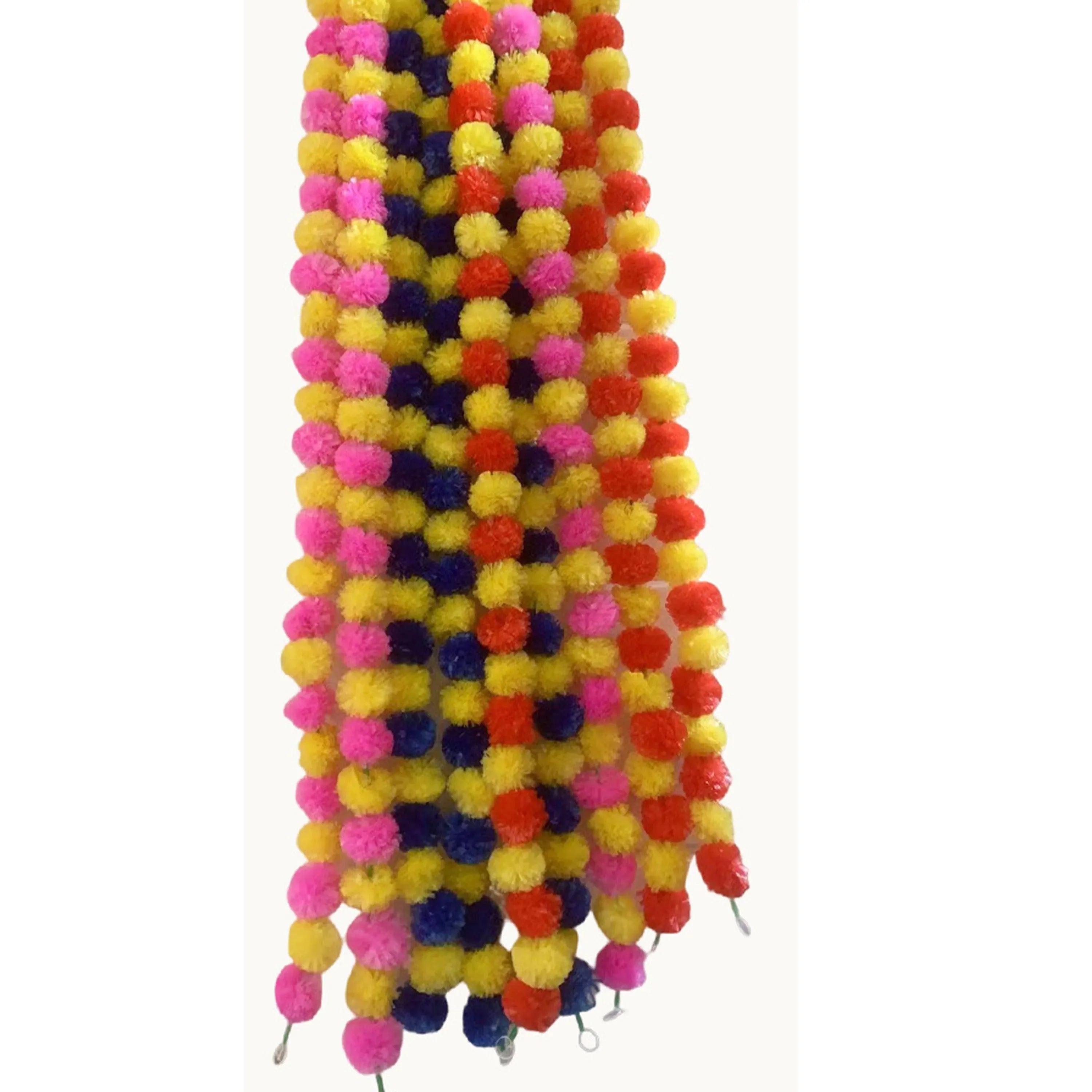 2 Pcs Marigold Flower Garland with бо Flowers for Diwali Mexican Dia de los Muertos DIY Wreath Day of The Dead Decor Party