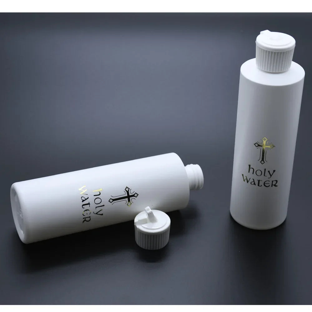 Plastic Holy Water Bottle with Jesus Cross-Catholic&Christian Religious Empty Refillable Container, for Baptism, Church, Prayer