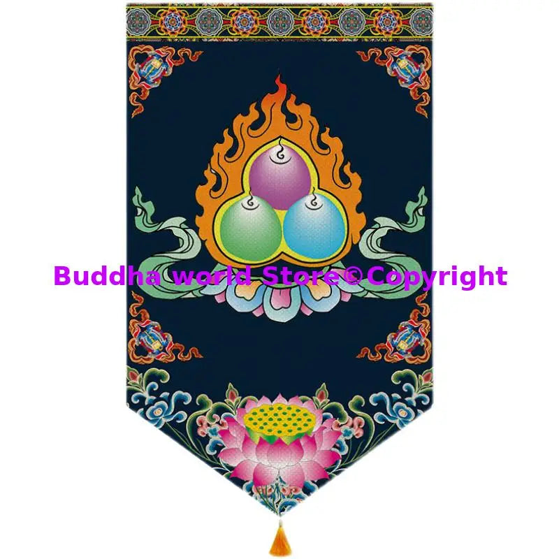 Wholesale Buddhist supplies # HOME Temple altar Wall decor Auspicious blessing Kalachakra Hanging decoration painting Ornament