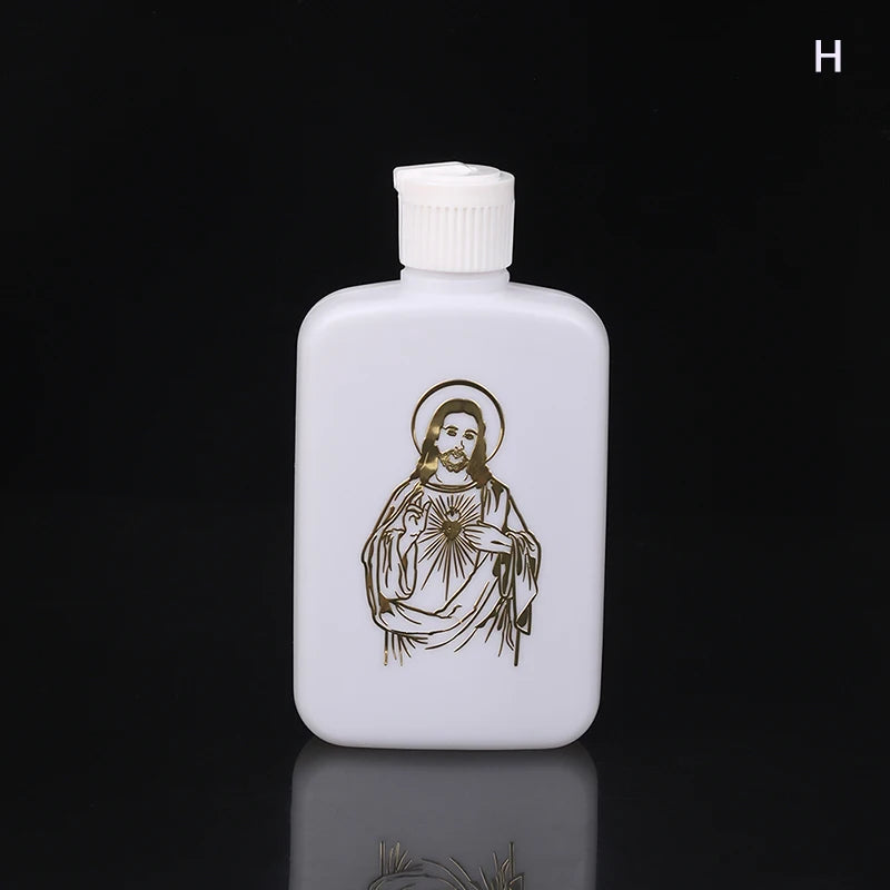 100ml Holy Water Bottles With Screw Lid Plastic Holy Water Container Holy Water Empty Containers With Gold Cross