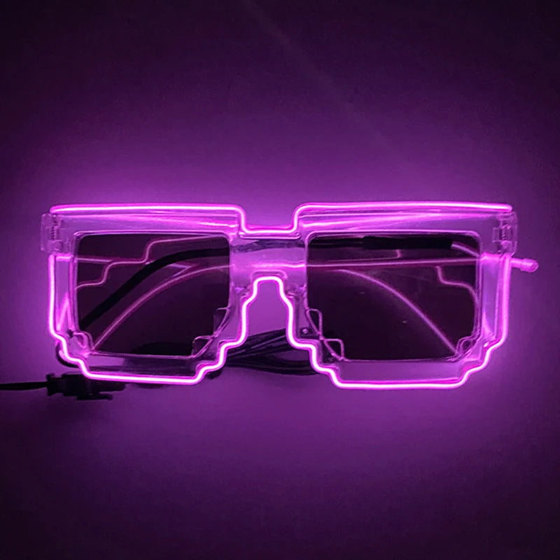 Funny Light Up Glasses Luminous LED Mosaic Glasses Men Women Halloween Party Supplies Glowing Glasses Neon Gafas Prpos