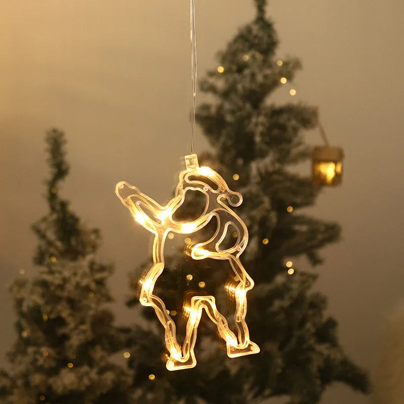 Christmas decoration lamps, hanging lights, suction cup lights, window decoration, interior decoration, New Year decoration