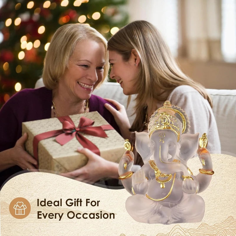 Divine Ganesha Statue Elephant God Decor Luxury Thai Buddha Idol Hindu Temple Art Altar Showpiece Gift for Blessings Meditation