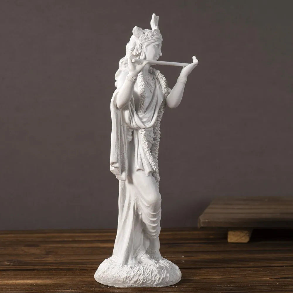 Vilead Resin White Krishna Statue Hindu God Love Divine Sculpture Hinduism Meditating Figurines Home Decoraiton Yoga Room Decor