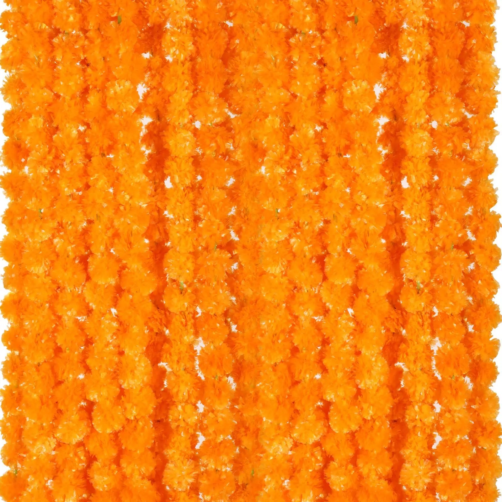 5-100PCS Marigold Flower Garlands for Decoration Artificial Flowers Diwali Indian Décor Pooja Day of The Dead Mexican Party