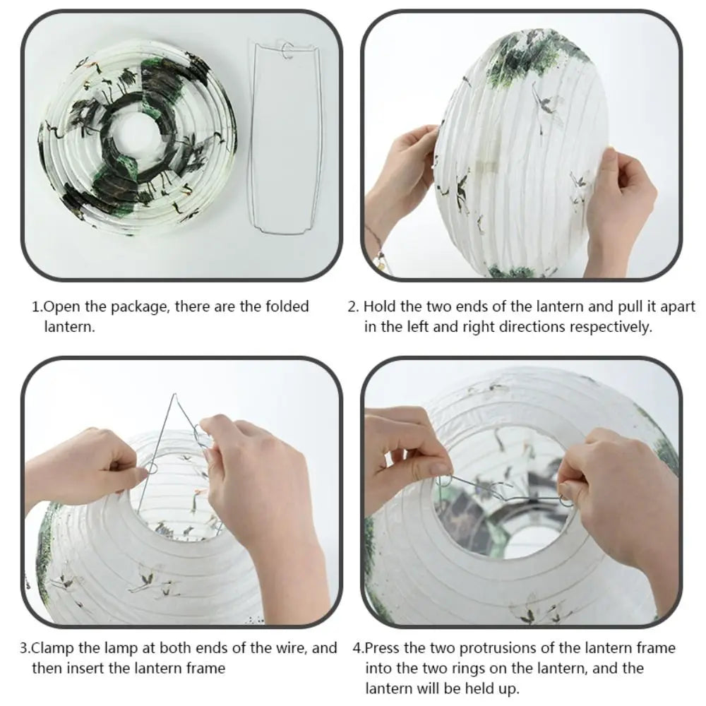 Hanfu matching Mid-autumn Festival National Day Toys Gifts Home Decoration Flower Lantern Round Lamp Lampshade Paper Lantern