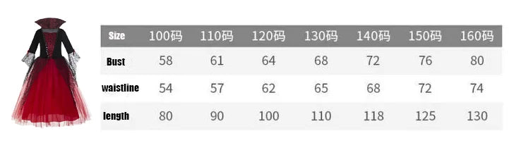 2-15Y Girl Vampire Halloween Dress for Kid Ghost Bride Gothic Cosplay Vampire Costume Kids Carnival Party Clothes Party Gifts