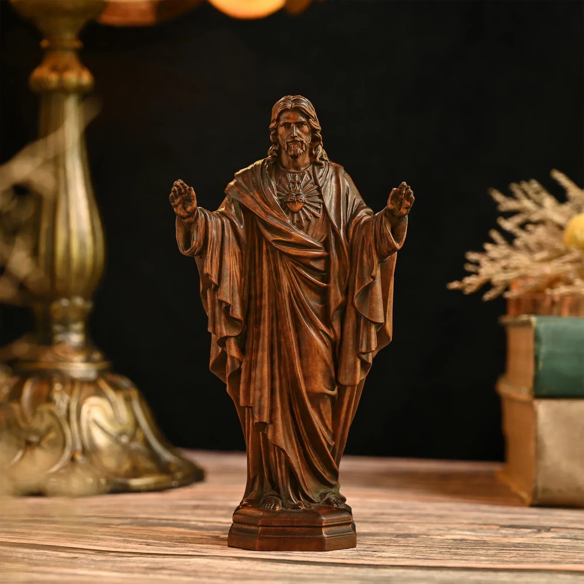 High Quality Cross-Border Handmade Solid Wood Carving Handicrafts Jesus Sacred Statue