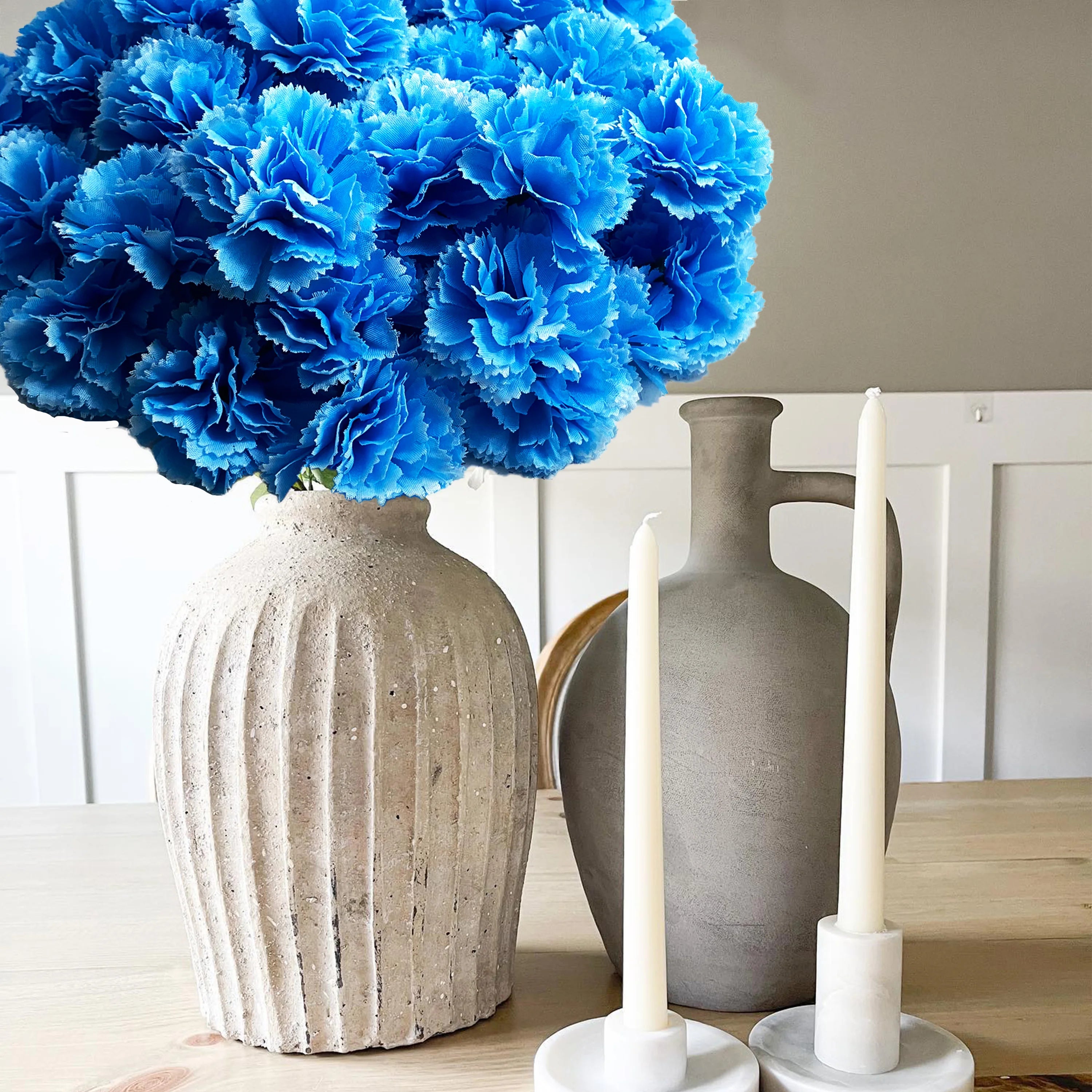 I5Opcs Marigold Flower Heads Bulk for Indian Pooja Bush Floral for Diwali Home Decor DIY Wreath Garland Craft