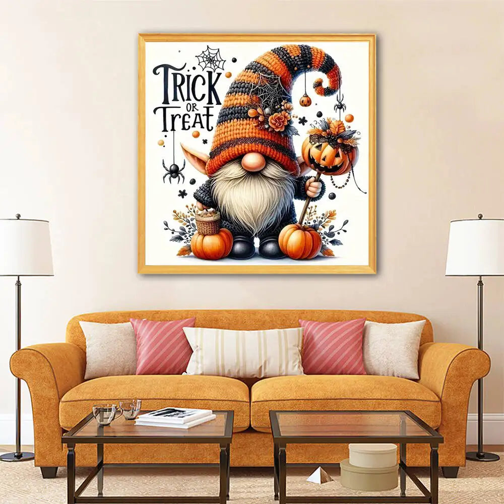 EverShine 5D Diamond Painting Gnome Pumpkin Full Drill Embroidery Dwarf DIY Mosaic Cartoon Portrait Halloween Decorations Gift